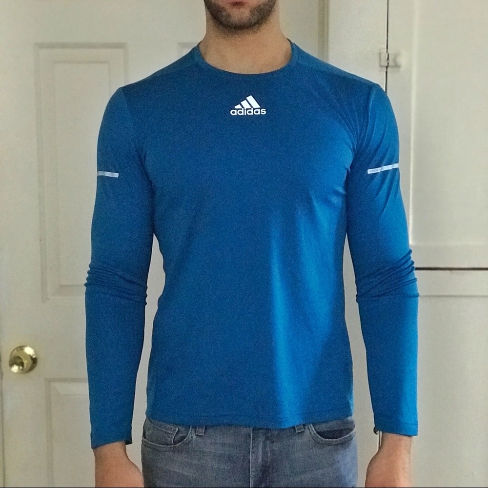 Adidas Blue Climalite long sleeve t-shirt
